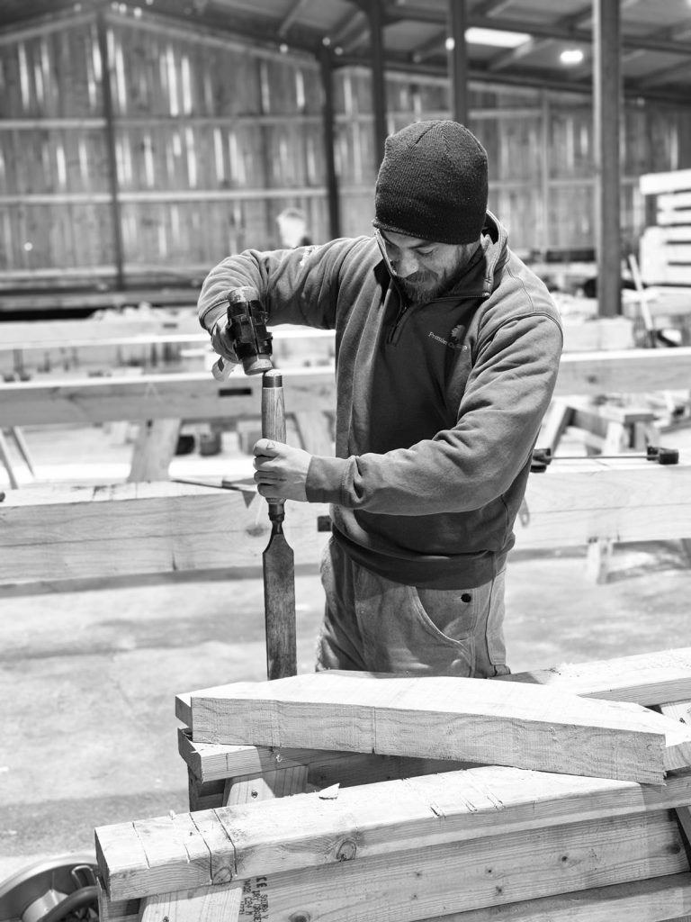 Jake trainee oak timber framer